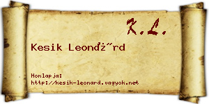 Kesik Leonárd névjegykártya